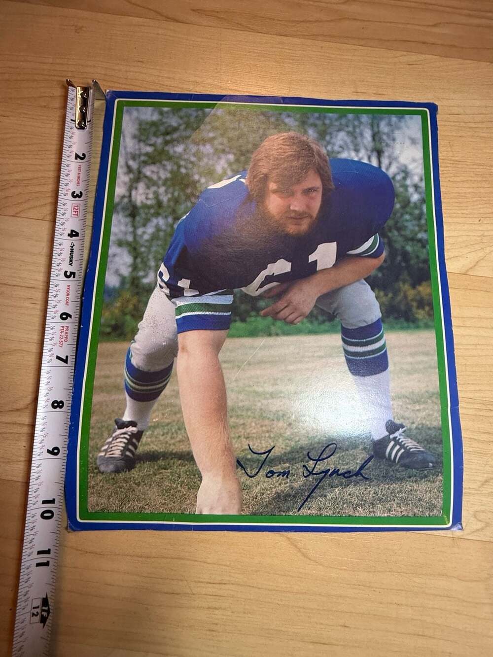 Vintage 1970s Tom Lynch Seattle Seahawks Signed Panel Poster